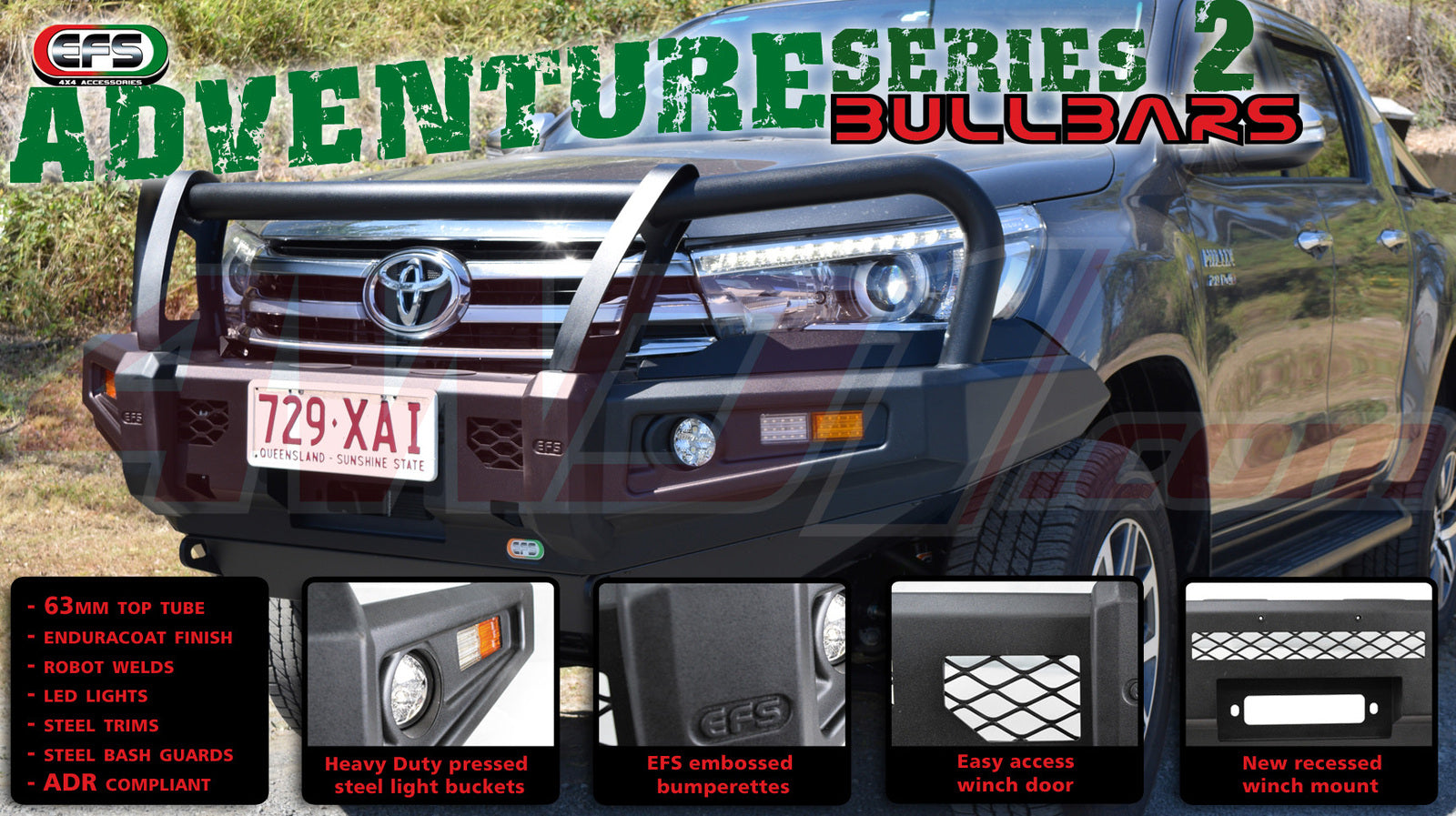 EFS ADVENTURE II BULL BAR TOYOTA HILUX 2015+