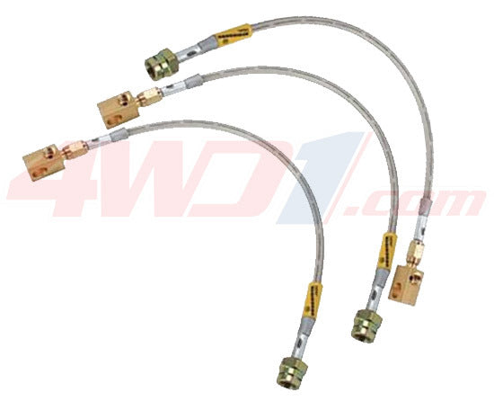 EXTENDED BRAIDED BRAKE HOSES ABS NISSAN PATROL GQ/GU (COIL CAB)